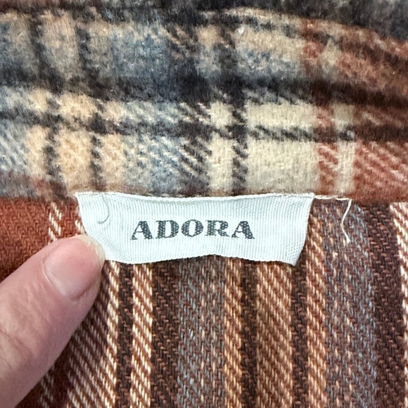 ADORA Rust and Cream Plaid Casual Shirt - Picture 5 of 7